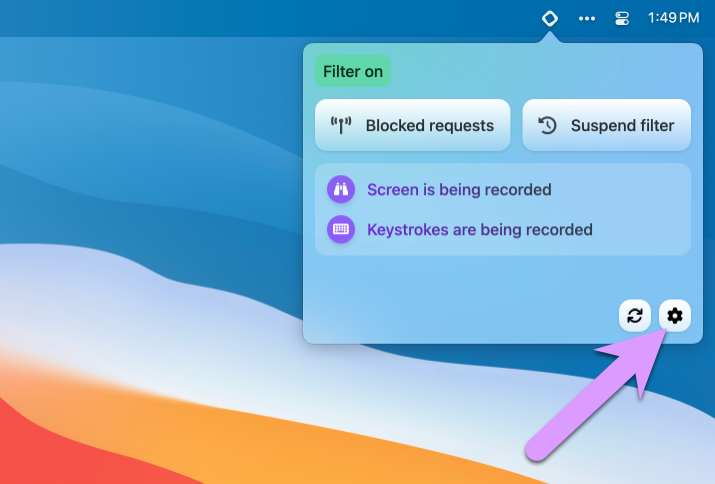 Click the gear icon ⚙️ to reach the health check