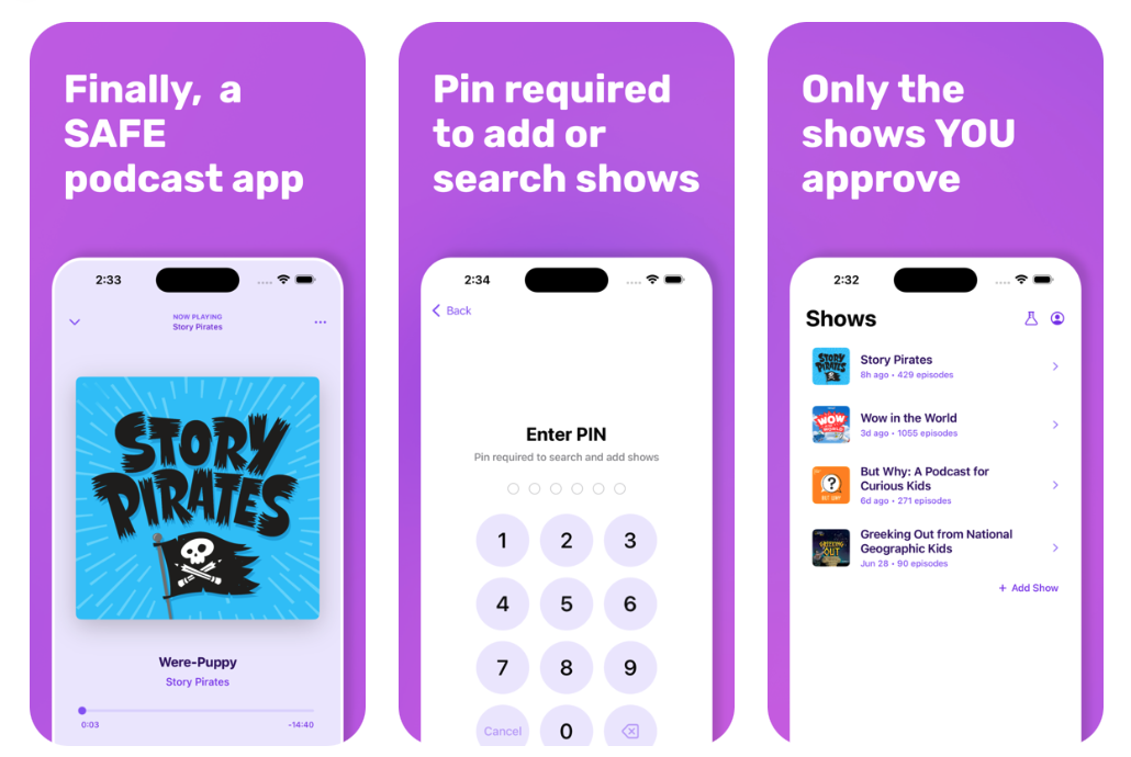 A safe podcast app for kids