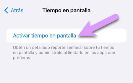 Bloquear un iPhone: toca para activar Tiempo en Pantalla