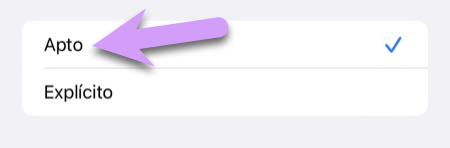 Bloquear un iPhone: Elige APTO, DESACTIVAR, o NO PERMITIR para la mayoría de las opciones