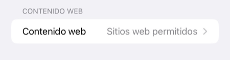 Bloquear un iPhone: Restricciones de contenido > Contenido web