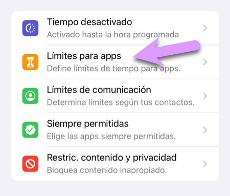 Bloquear un iPhone: Limites para Apps